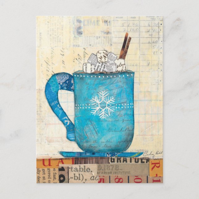 Cartes Pour Fêtes Annuelles Tasse bleue de Noël (Devant)