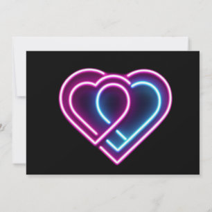 Cartes Pour Fêtes Annuelles Tasse de la Saint-Valentin cœur rose/bleu néon