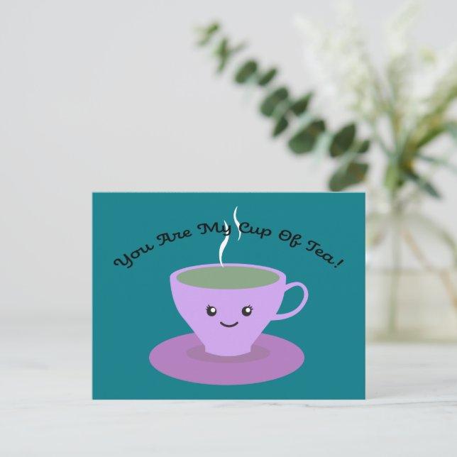 Cartes Pour Fêtes Annuelles Tasse de thé (Debout devant)