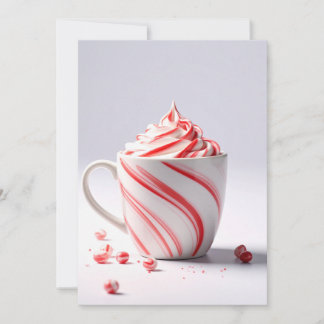 Cartes Pour Fêtes Annuelles Tasse Tourbillon de Menthe Poivrée-Carte Vierge