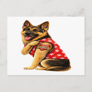 Cartes Pour Fêtes Annuelles Tattoo de maman berger allemand