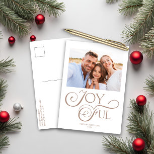 Cartes Pour Fêtes Annuelles Taupe moderne Tan Joyeux Noël Photo de vacances