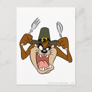 Cartes Pour Fêtes Annuelles TAZ™ Pèlerin Thanksgiving en couleur