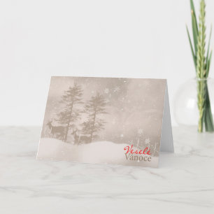 Cartes Pour Fêtes Annuelles Tchèque Joyeux Fêtes de Noël élégant