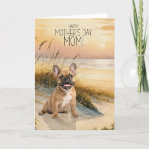 Cartes Pour Fêtes Annuelles Tchiens Bulldog français bronzé Sunset Beach Fête