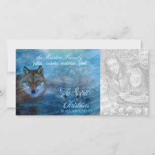 Cartes Pour Fêtes Annuelles TCWC - Blue Wolf Woodland Spirit of Christmas