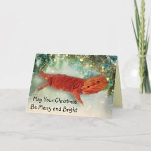 Cartes Pour Fêtes Annuelles Teak the Bearded Dragon Christmas Card