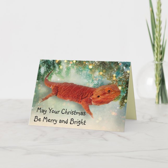 Cartes Pour Fêtes Annuelles Teak the Bearded Dragon Christmas Card (Devant)