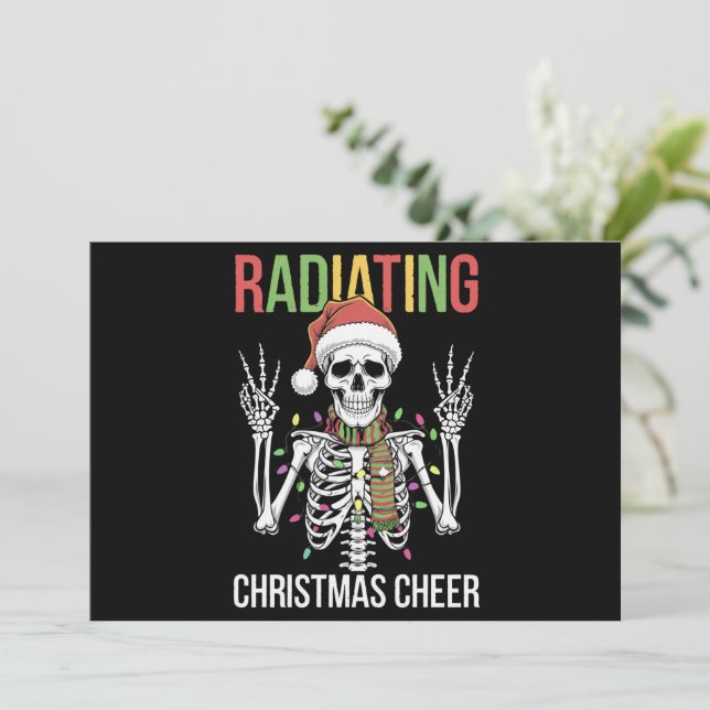 Cartes Pour Fêtes Annuelles Technicien en radiologie du Père Noël squelette de (Debout devant)