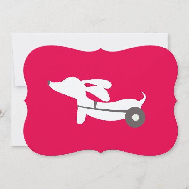 Cartes Pour Fêtes Annuelles Teckel dans la Saint-Valentin de fauteuil roulant (Devant)