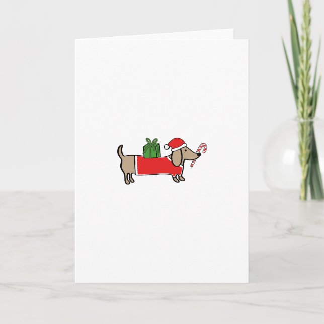 Cartes Pour Fêtes Annuelles Teckel de Noël (Devant)