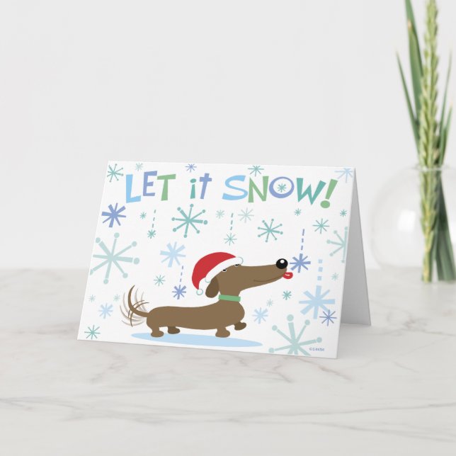 Cartes Pour Fêtes Annuelles Teckel de Noël (Devant)