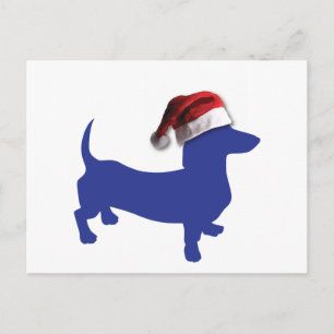 Cartes Pour Fêtes Annuelles Teckel mignon dans un casquette de Père Noël