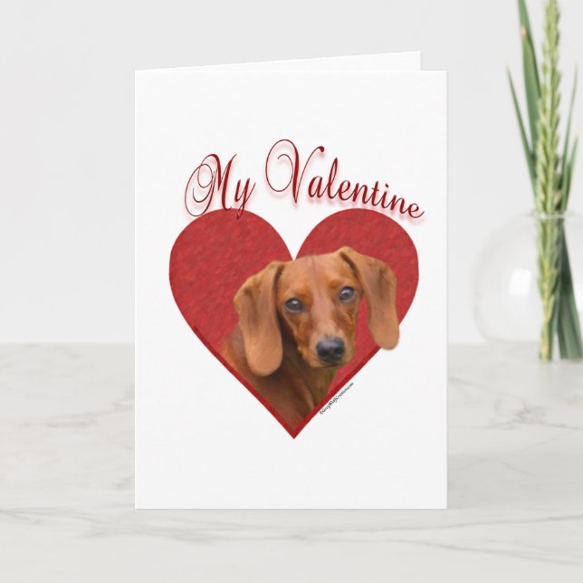 Cartes Pour Fêtes Annuelles Teckel mon Valentine (Devant)