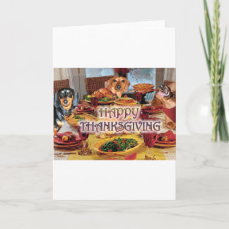 Cartes Pour Fêtes Annuelles Teckels de thanksgiving
