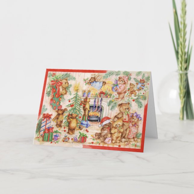 CARTES POUR FÊTES ANNUELLES TEDDDY PORTEZ NOËL (Devant)