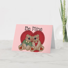 Cartes Pour Fêtes Annuelles Teddy Bear Couple - Be Mine Valentine's Day Card