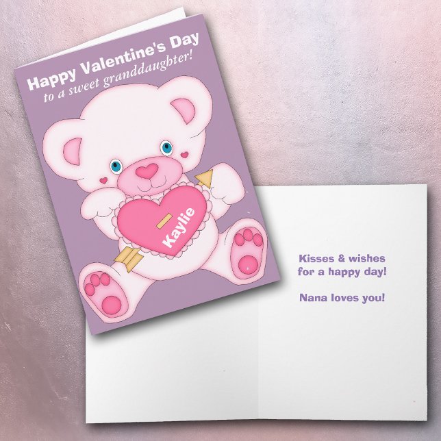 Cartes Pour Fêtes Annuelles Teddy Bear Grand-fille Valentine (Créateur téléchargé)