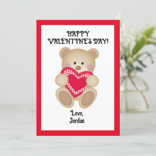 Cartes Pour Fêtes Annuelles Teddy Bear Valentine Card - Cadeau personnalisé