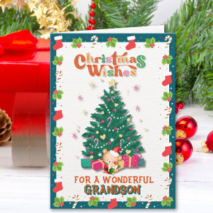 Cartes Pour Fêtes Annuelles Teddy Bear voeux de Noël pour petit-enfant
