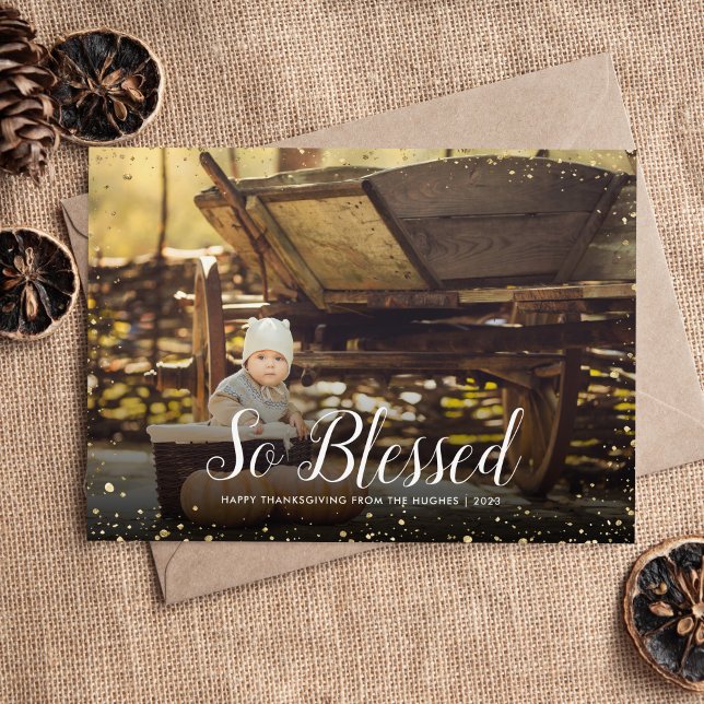 Cartes Pour Fêtes Annuelles Tellement béni | Parties scintillant Glitz Faux su (Créateur téléchargé)