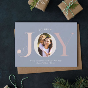 Cartes Pour Fêtes Annuelles Tellement de JOIE Moderne Photo Pastel Jouer