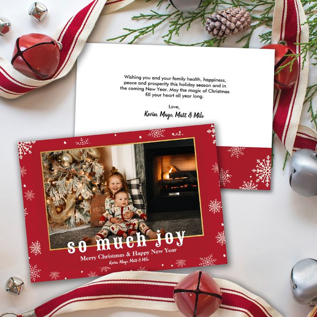 Cartes Pour Fêtes Annuelles Tellement de Joy Funny Photo Famille de Noël (So Much Joy Funny Christmas Family Photo Holiday Card)