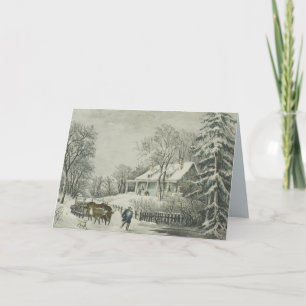 Cartes Pour Fêtes Annuelles Tempête de neige - Currier & Ives