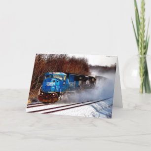 Cartes Pour Fêtes Annuelles Tempête de neige sur les rails