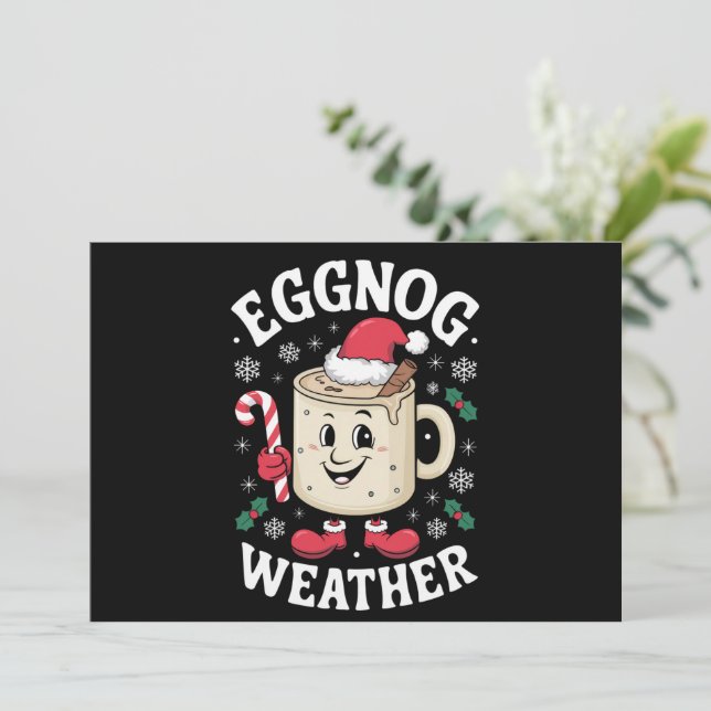 Cartes Pour Fêtes Annuelles Temps de lait de poule Noël rétro Noël (Debout devant)
