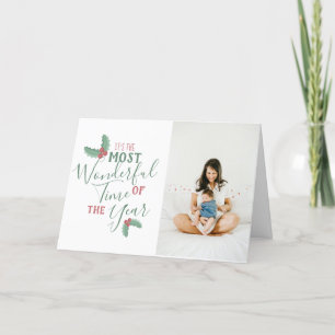 Cartes Pour Fêtes Annuelles Temps le plus merveilleux de l'année Photo de Noël