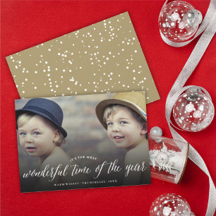 Cartes Pour Fêtes Annuelles Temps Le Plus Merveilleux De L'Année Photo Moderne