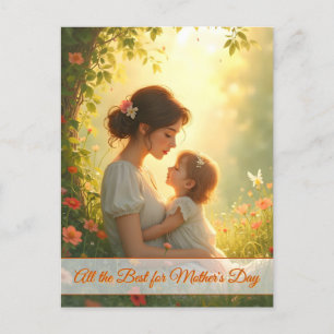 Cartes Pour Fêtes Annuelles Tendre Amour Maternel dans une Lumière Fleurissant