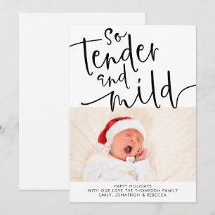 Cartes Pour Fêtes Annuelles Tendre photo moderne et petit script noir blanc