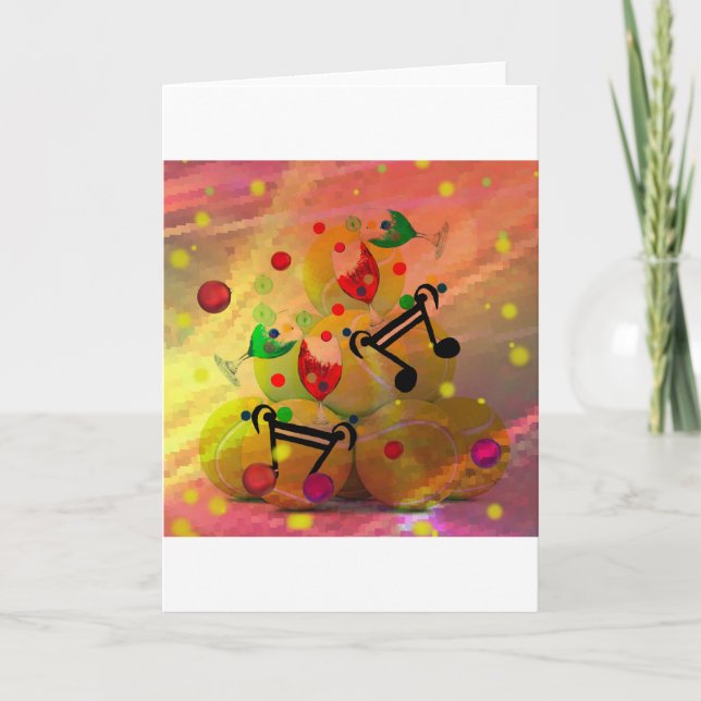 Cartes Pour Fêtes Annuelles Tennis avec des notes de musique dans Noël (Devant)