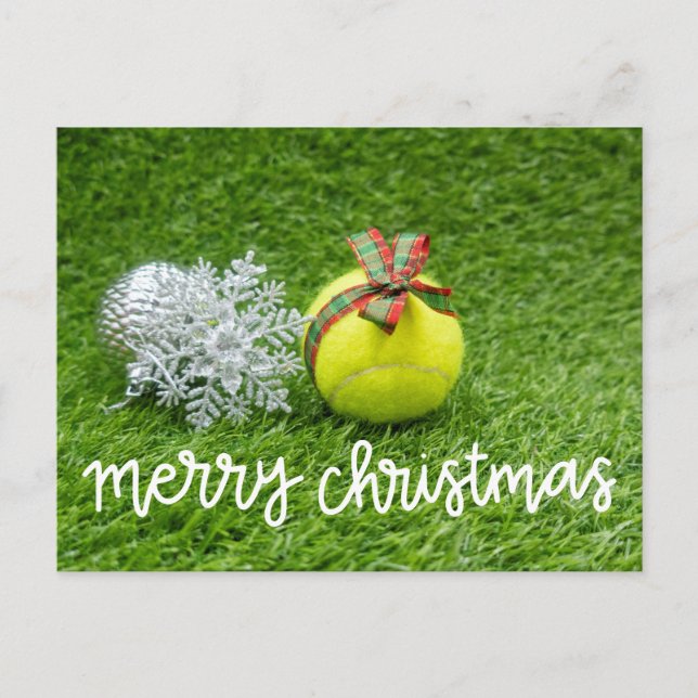 Cartes Pour Fêtes Annuelles Tennis ball en vert pour Noël (Devant)