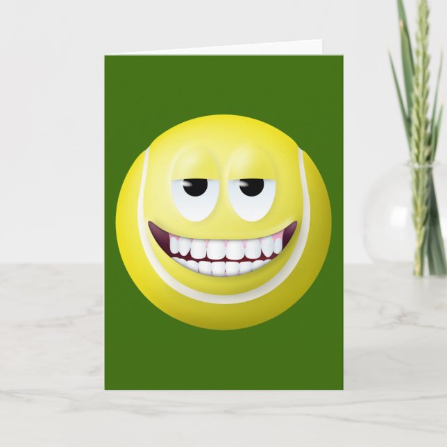 Cartes Pour Fêtes Annuelles Tennis Ball Face 2 (Devant)
