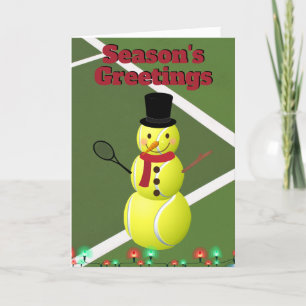 Cartes Pour Fêtes Annuelles Tennis Ball Snowman et Noël