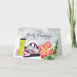 Cartes Pour Fêtes Annuelles Tennis Chaussure de tennis de Noël aquarelle