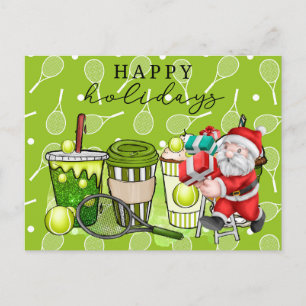 Cartes Pour Fêtes Annuelles Tennis Joyeuses vacances avec le Père Noël pour le