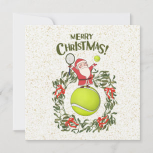 Cartes Pour Fêtes Annuelles Tennis Joyeux Noël avec le Père Noël