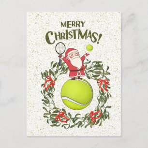 Cartes Pour Fêtes Annuelles Tennis Joyeux Noël avec le Père Noël