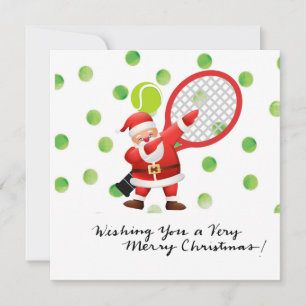 Cartes Pour Fêtes Annuelles Tennis Joyeux Noël avec le Père Noël