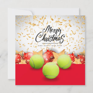 Cartes Pour Fêtes Annuelles Tennis Joyeux Noël et Bonne Année