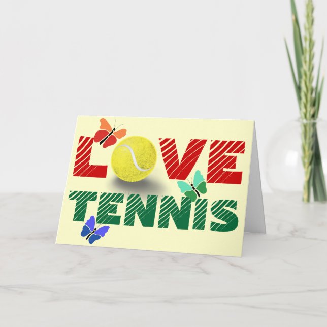 Cartes Pour Fêtes Annuelles Tennis Love, Saint Valentin (Devant)