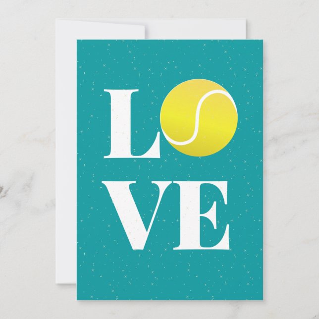 Cartes Pour Fêtes Annuelles Tennis Love Valentine's Day Sport Thème Athlétisme (Devant)