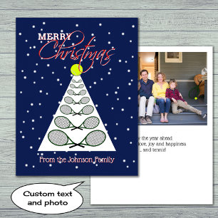 Cartes Pour Fêtes Annuelles Tennis noël arbre et photo de famille