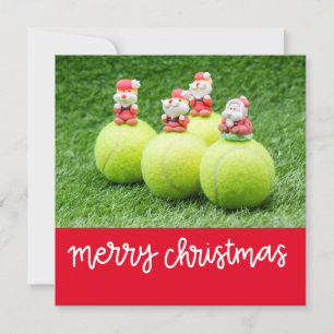 Cartes Pour Fêtes Annuelles Tennis Noël avec balle de tennis avec le Père Noël