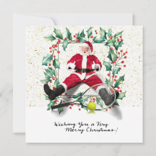 Cartes Pour Fêtes Annuelles Tennis Noël thème avec le Père Noël