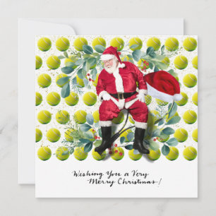 Cartes Pour Fêtes Annuelles Tennis Noël thème avec le Père Noël